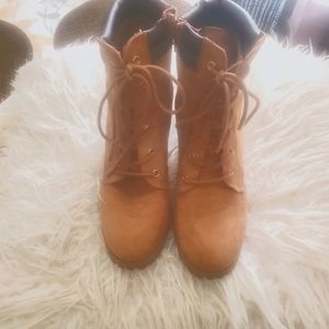☆Timberland Style☆  high heel lace up boots